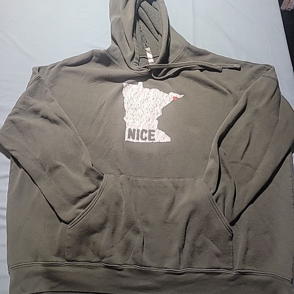 MN Nice Up North Green Graphic Hoodie W/Drawsting And Pockets Unisex Adult 2XL
